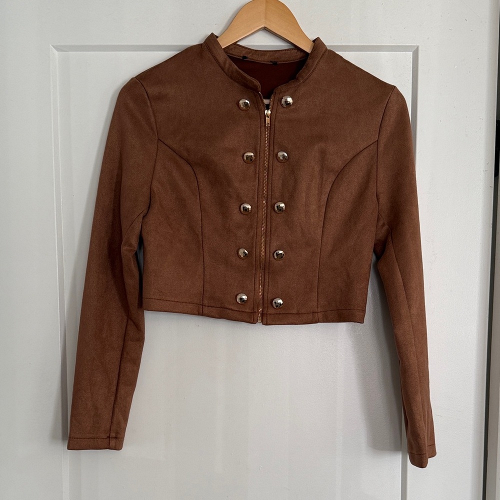 Charlotte Russe Brown Cropped Blazer